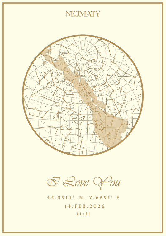 White Gold Letter StarMap